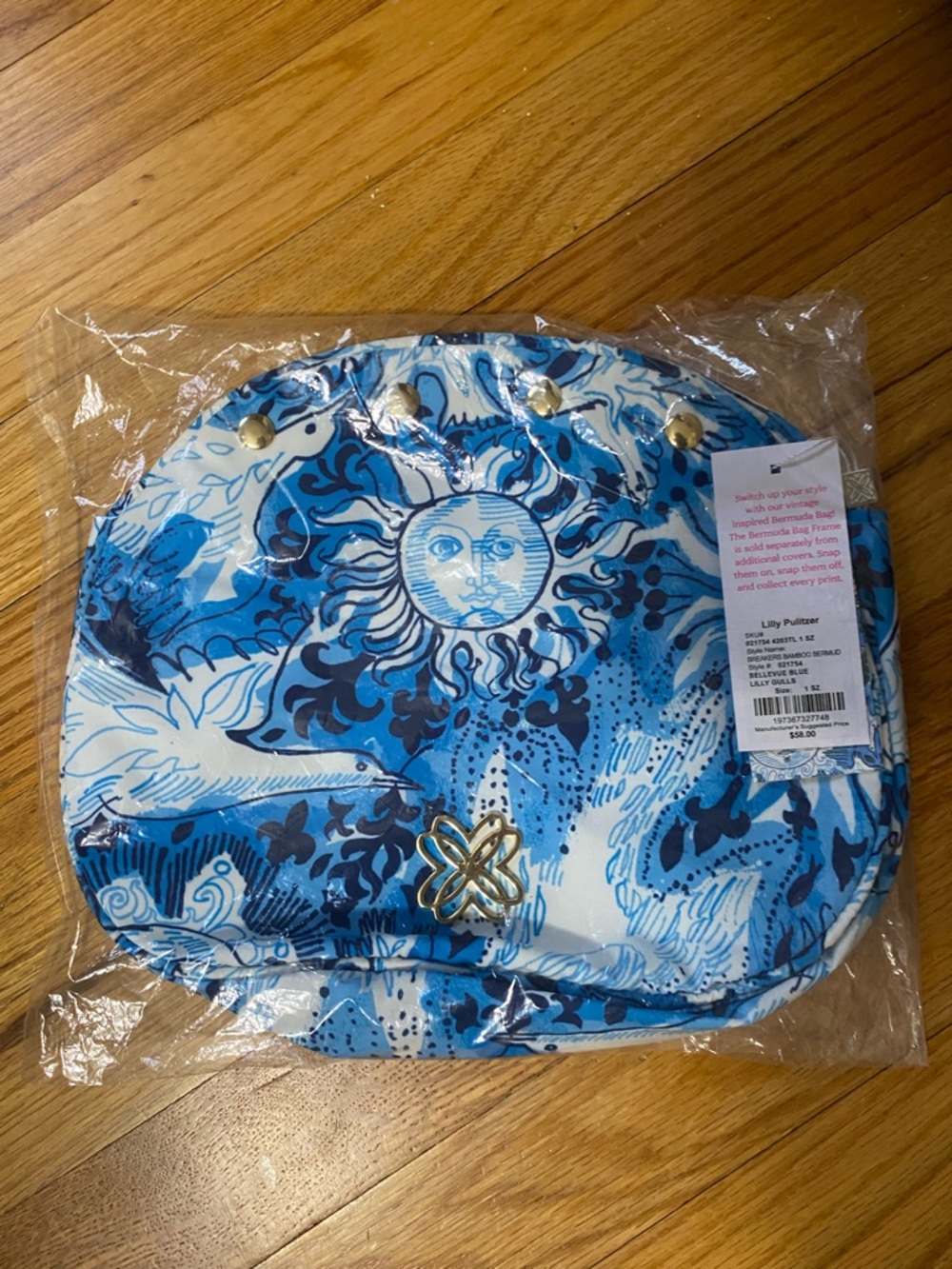 Lilly Pulitzer Breakers Bamboo Bag Cover  Bellevue Blue. Lilly Gulls - Picture 2 of 3